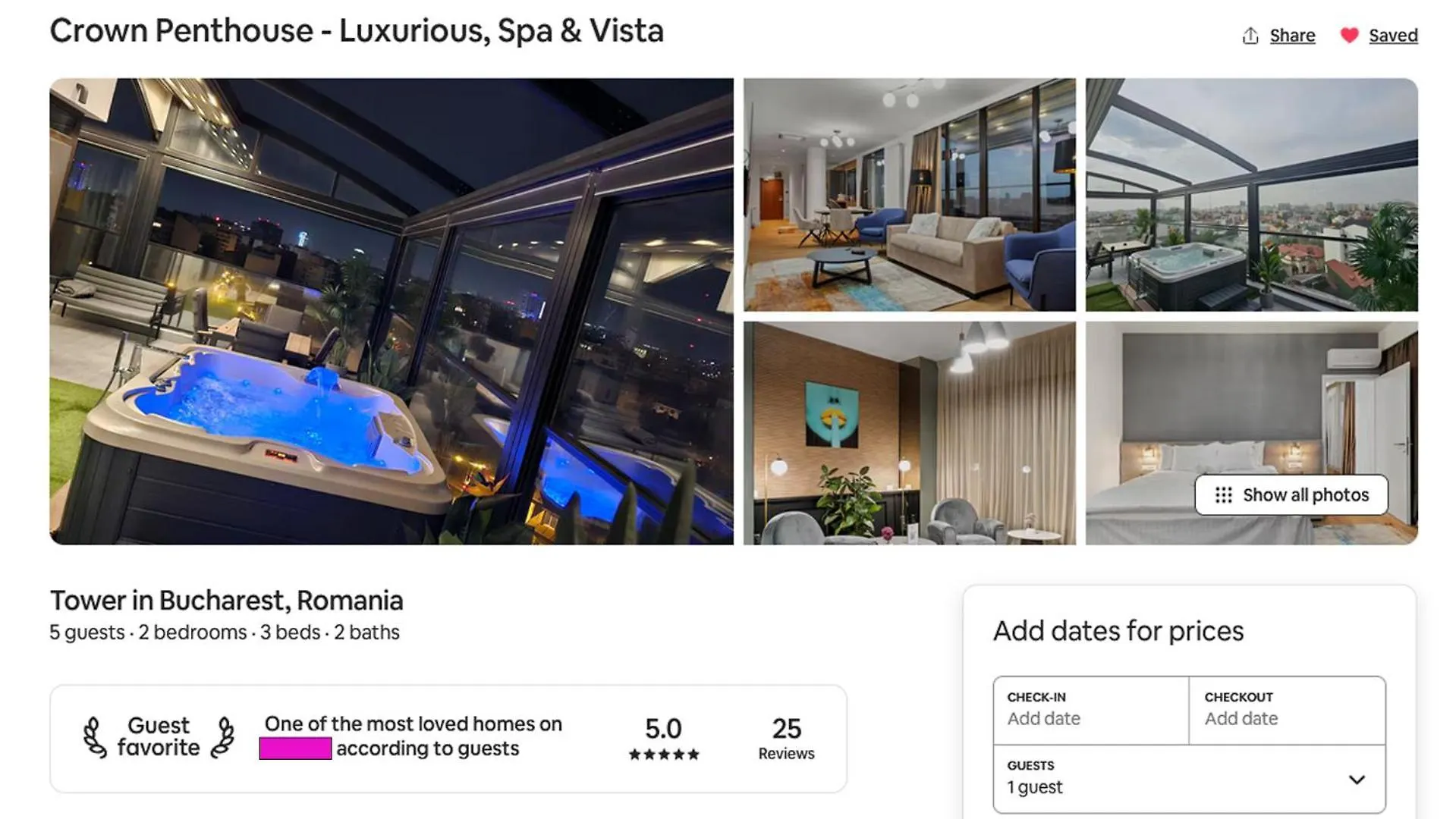 Crown Penthouse - Luxurious, Spa & Vista , By Uni88 Apartments Bucharest Romania